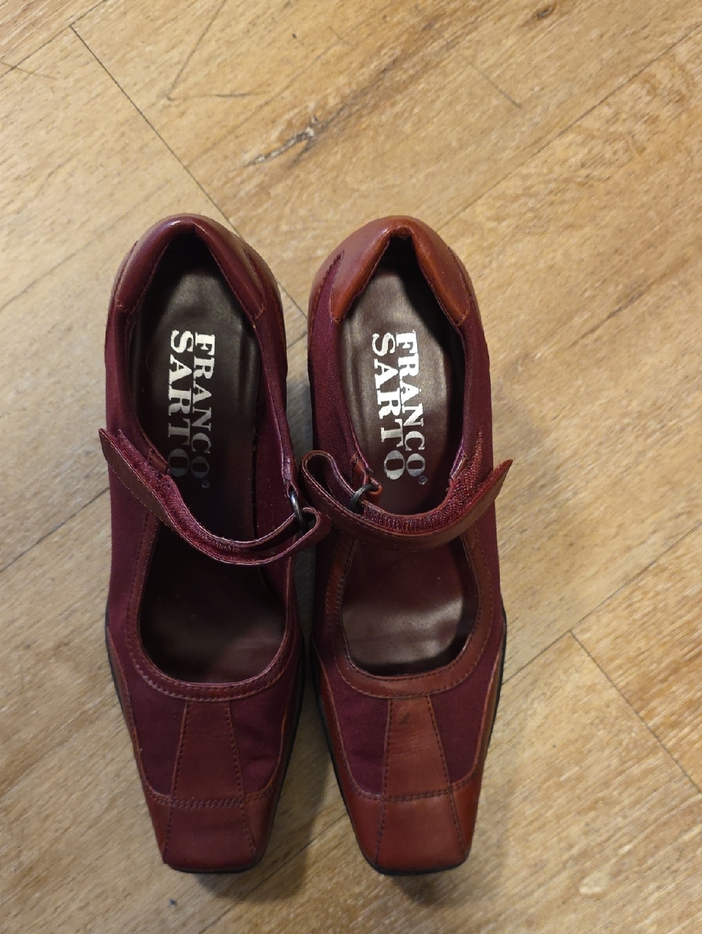 Franco Sarto Wine Mary Jane Pumps with Strap 6.5